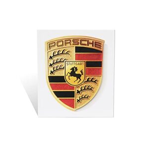 porsche crest sticker logo (65mm x 53mm) - gt3 rs 4.0/gt2 style porsche emblem logo sticker including wipe (1)