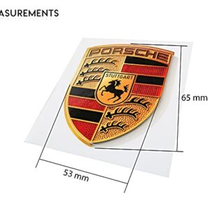 Porsche Crest Sticker Logo (65mm X 53mm) - GT3 RS 4.0/GT2 Style Porsche Emblem Logo Sticker Including Wipe (1)