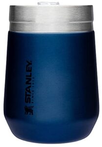 stanley stainless steel go tumbler, 10oz stainless steel vacuum insulated wine tumbler, 5 hours cold, 1.5 hours hot, and 20 hours iced