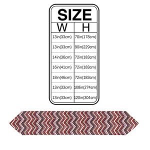 Big buy store Table Runner Red Zig Zag Chevron Pattern Wave Stripe Cotton Line Table Covers for Dinner Kitchen Wedding Indoor and Outdoor Parties Nordic Design Table Setting Decor -13 x 36 inch