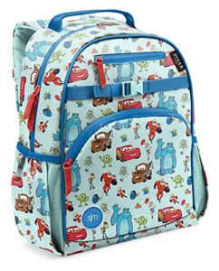simple modern disney pixar toddler backpack for school boys | kindergarten elementary kids backpack | fletcher collection | kids - medium (15" tall) | pixar pals