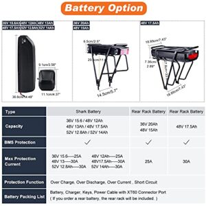 BAFANG BBS02 48V 750W Mid Drive Kit, 8Fun Bicycle Motor Kit with 500C LCD Display & 44T Chainring, Electric Brushless Bike Motor Motor para Bicicleta for 68-73mm BB (NO Battery)