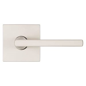 Kwikset Halifax Interior Passage Door Handle, Lever For Closet and Hallway Doors, Reversible Non-Locking Handle Lever, Satin Nickel, with Microban Protection