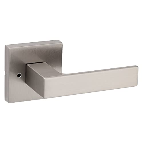 Kwikset Singapore Privacy Door Lever for Bedroom and Bathroom Doors with Microban in Satin Nickel