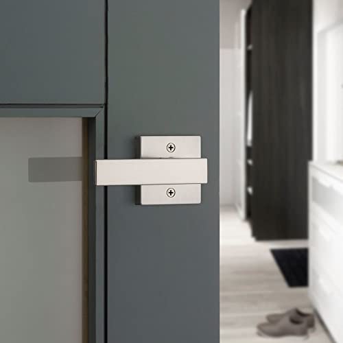 Kwikset Singapore Privacy Door Lever for Bedroom and Bathroom Doors with Microban in Satin Nickel