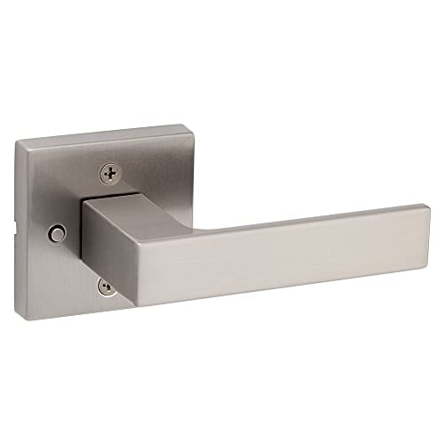 Kwikset Singapore Privacy Door Lever for Bedroom and Bathroom Doors with Microban in Satin Nickel