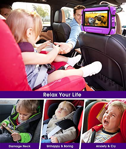 Lpoake Upgraded Car Headrest Mount Holder, Tablet Holder for Car Back Seat, Tablet Mount for Kids Fits All 7-12.9'' Tablets