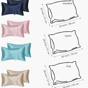 Fatapaese Satin Pillow Covers, 20x30 inches Champagne Soft Satin Pillowcases for Hair and Skin, Silky Satin Pillowcase Set of 2 with Envelope Closure