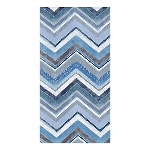 Big buy store Zig Zag Chevron Geometric Lines Kitchen Dish Towels, Soft Lightweight Microfiber Absorbent Hand Towel Northern Europe Blue Tea Towel for Kitchen Bathroom 18x28in