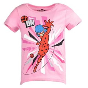 Miraculous Ladybug Cat Noir Rena Rouge Little Girls 3 Pack Graphic T-Shirts Black/Pink/Red 6-6X