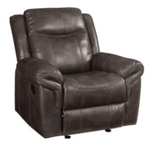 acme furniture leather motion recliner with tight back and seat, brown