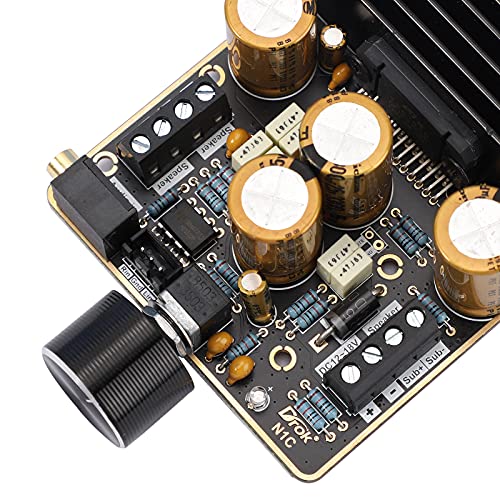 Class AB Amplifier, DROK 2.1 Channel 80W+80W Stereo and120W Pure Bass 9-18V 4Ω Audio Amplifier Board