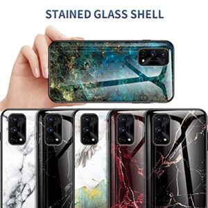 Grandcaser Case for Realme 7 Pro Ultra-Thin TPU Bumper Marble Polished Granite Pattern Glass Case Never Fade Protective Cover for Realme 7 Pro 6.4" -Gold Silk