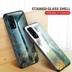 Grandcaser Case for Realme 7 Pro Ultra-Thin TPU Bumper Marble Polished Granite Pattern Glass Case Never Fade Protective Cover for Realme 7 Pro 6.4" -Gold Silk