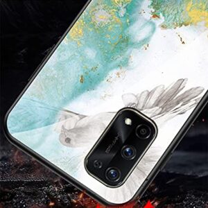 Grandcaser Case for Realme 7 Pro Ultra-Thin TPU Bumper Marble Polished Granite Pattern Glass Case Never Fade Protective Cover for Realme 7 Pro 6.4" -Gold Silk