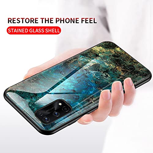Grandcaser Case for Realme 7 Pro Ultra-Thin TPU Bumper Marble Polished Granite Pattern Glass Case Never Fade Protective Cover for Realme 7 Pro 6.4" -Flying Pigeon