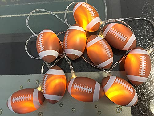 Lights for Bedroom Football Light String,Battery Powered 6.5ft 10 LED Football Fairy Lights for Room Decor,Ball Sport Theme Party Decorative Lights,Birthday Christmas Decorations,Football Lovers Gift