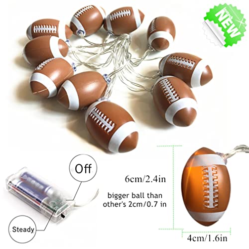 Lights for Bedroom Football Light String,Battery Powered 6.5ft 10 LED Football Fairy Lights for Room Decor,Ball Sport Theme Party Decorative Lights,Birthday Christmas Decorations,Football Lovers Gift