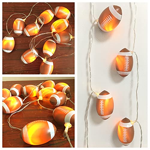 Lights for Bedroom Football Light String,Battery Powered 6.5ft 10 LED Football Fairy Lights for Room Decor,Ball Sport Theme Party Decorative Lights,Birthday Christmas Decorations,Football Lovers Gift