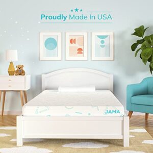 MLILY Twin Memory Foam Kids Mattress with Protector for Bunk Bed in a Box Made in USA CertiPUR-US Certified, Medium Firm Trundle Mattress Blue