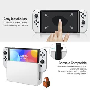 ivoler [4 Pack Tempered Glass Screen Protector Designed for Nintendo Switch OLED Model 2021&2023 with [Alignment Frame] Transparent HD Clear[Updated Version] Screen Protector for Switch OLED 7''