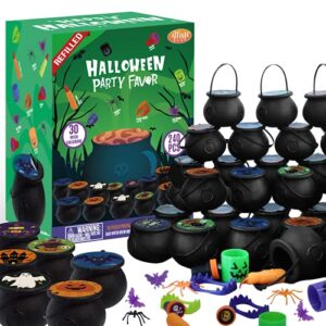 atfunshop 240 pcs halloween party favors 30 pack prefilled small plastic witch cauldron halloween toys in bulk halloween prizes gifts miniatures for kids trick or treat