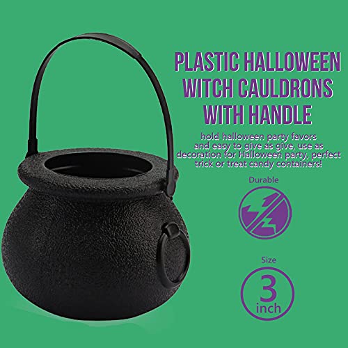 ATFUNSHOP 240 PCS Halloween Party Favors 30 Pack Prefilled Small Plastic Witch Cauldron Halloween Toys in Bulk Halloween Prizes Gifts Miniatures for Kids Trick or Treat