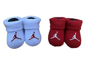 jordan infant jumpman booties 2 piece set (red(nj0096-001)/white, 0-6 months)