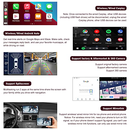 Road Top Newest Android 12 Car Stereo 10.25" Car Touch Screen for Mercedes Benz GLK Class X204 2009-2015 Year, 8+128G, Support Wireless Carplay, Global Weather,OTA Upgrade,Voice Control