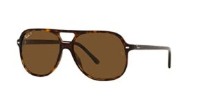 ray-ban rb2198 bill square sunglasses, havana/polarized brown, 60 mm