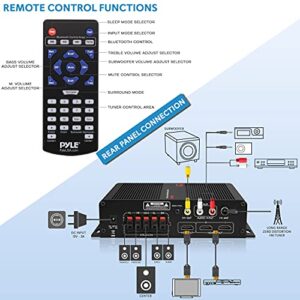 Pyle Wireless Bluetooth Home Audio Amplifier - 100W 5 Channel Home Theater Power Stereo Receiver, Surround Sound w/HDMI, AUX, FM Antenna, Subwoofer Speaker Input, 12V Adapter - Pyle PFA540BT.5