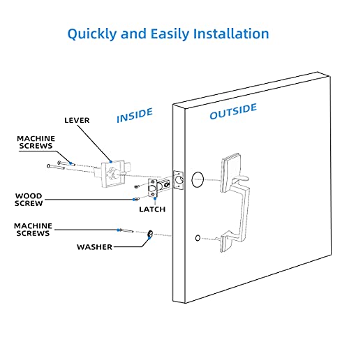 Front Entry Handle, Single Cylinder Lower Handleset Door Lever Satin Nickel Silver for Exterior/Interior Compatible With Left and Right Side Door