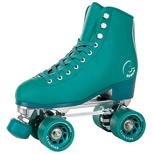 C SEVEN C7skates Dark Magic Quad Roller Skates (Enchanted Forest, Women's 7 / Youth 6 / Men's 6)