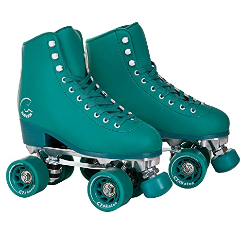 C SEVEN C7skates Dark Magic Quad Roller Skates (Enchanted Forest, Women's 7 / Youth 6 / Men's 6)