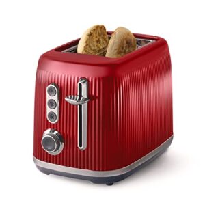 oster® retro 2-slice toaster with quick-check lever, extra-wide slots, impressions collection, red