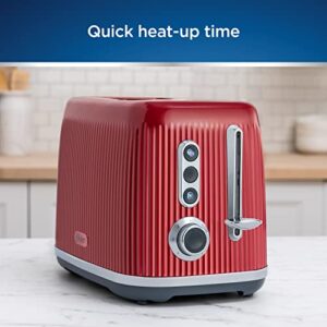 Oster® Retro 2-Slice Toaster with Quick-Check Lever, Extra-Wide Slots, Impressions Collection, Red