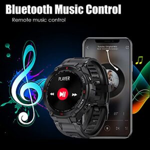 Military Smart Watch for Men Outdoor Waterproof Tactical Smartwatch Bluetooth Dail Calls Speaker 1.3'' HD Touch Screen Fitness Tracker Watch Compatible with iPhone Samsung