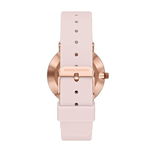 Skechers Women's Springdale Quartz Casual Silicone Sports Three-Hand Analog Watch, Color: Rose Gold (Model: SR6229)