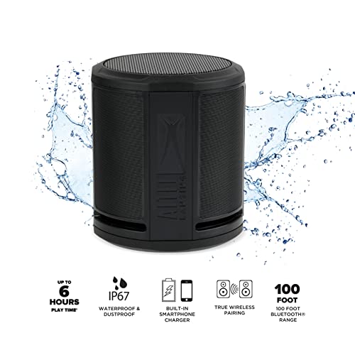 Altec Lansing HydraMicro - Waterproof Bluetooth Speaker, Lightweight & Portable Speaker for Travel & Outdoor Use, Black