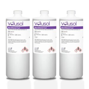 volu sol fireplace fuel, ventless, bio-ethanol, clean burning/eco-friendly (1000ml /32 oz.) (pack of 3)