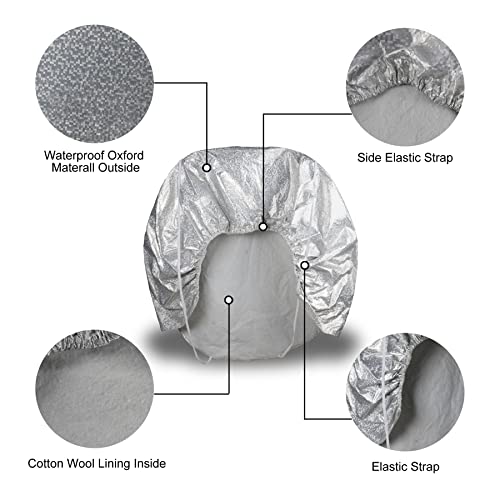 Amiss Tire Covers Set of 4, Spare Trailer Wheel Covers Fit for Trucks/SUVs/RV, Tough Tire Wheel Protector, Car Exterior Accessories, Oxford Waterproof UV Sun Fit Tire Diameter 32-35 Inch (L-Silver)