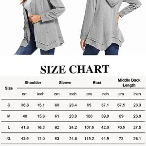 Zeagoo Lightweight Sweatshirt Hoodies for Women Casual Cotton Hooded Jackets for Fall Actvie Hoodie, Grey S