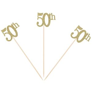 pack of 10 gold glittery 50th birthday centerpiece sticks number 50 table topper adult birthday anniversary pary decorations