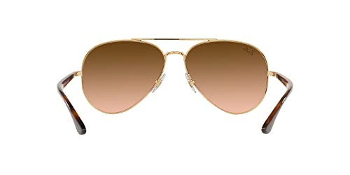 Ray-Ban RB3675 Aviator Sunglasses, Gold/Pink Gradient Brown, 58 mm