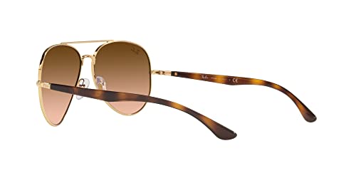 Ray-Ban RB3675 Aviator Sunglasses, Gold/Pink Gradient Brown, 58 mm