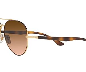 Ray-Ban RB3675 Aviator Sunglasses, Gold/Pink Gradient Brown, 58 mm