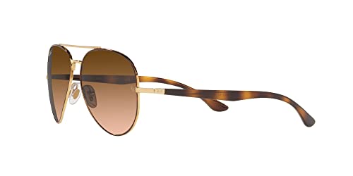 Ray-Ban RB3675 Aviator Sunglasses, Gold/Pink Gradient Brown, 58 mm