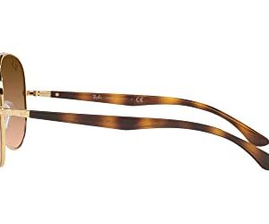 Ray-Ban RB3675 Aviator Sunglasses, Gold/Pink Gradient Brown, 58 mm