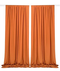 sherway 2 panels 4.8 feet x 10 feet dark orange photography backdrop drapes, thick polyester window curtain for wedding party ceremony stage decorations