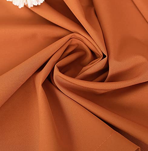 SHERWAY 2 Panels 4.8 Feet x 10 Feet Dark Orange Photography Backdrop Drapes, Thick Polyester Window Curtain for Wedding Party Ceremony Stage Decorations
